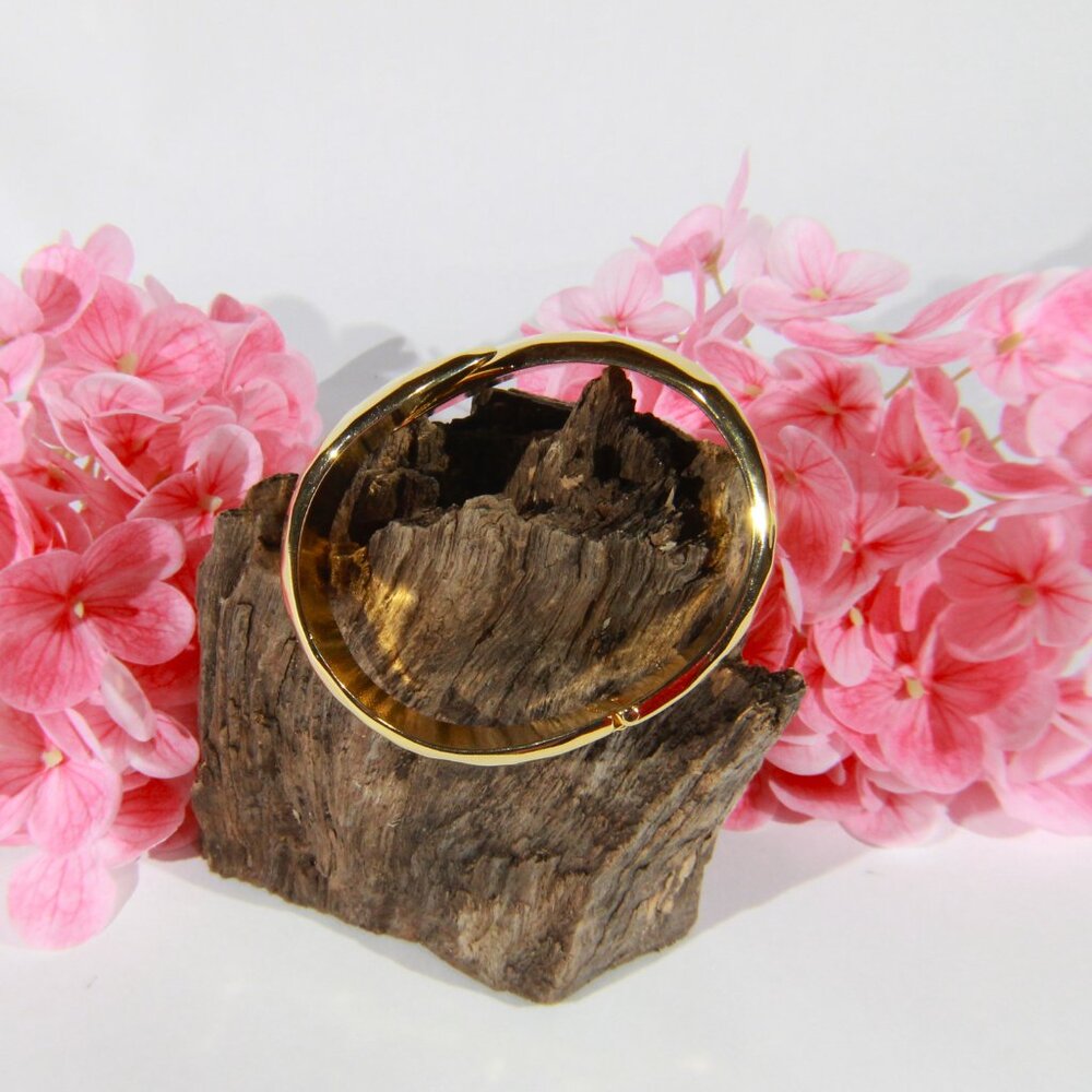 Vintage 70s Clamper Modernist Snakehead Diamond Embossed Bangle Cuff Bracelet - Picture 7 of 11